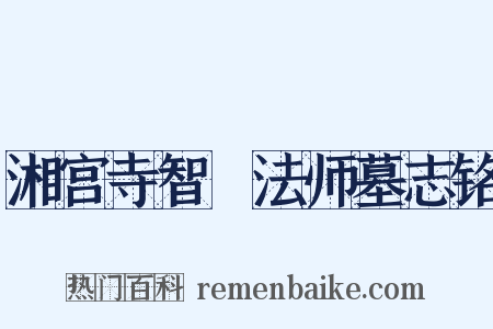 湘宫寺智蒨法师墓志铭是什么意思的图片
